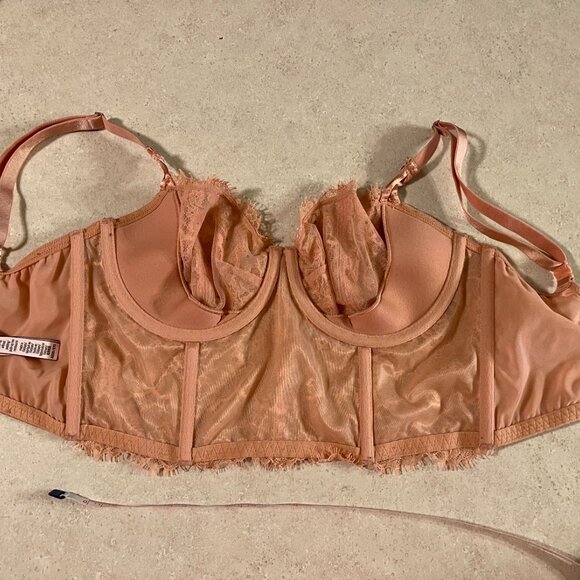 Victoria's Secret Dream Angels Bustier Bra Push up without padding 32DD Pink Lac - Picture 8 of 10